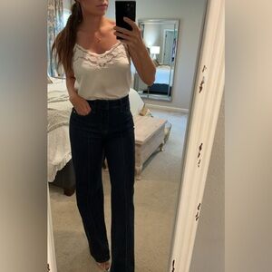 Elegant express new White Lace Trim Cami Top